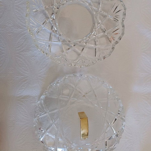 Glass vintage fondantière new with triangular handle
