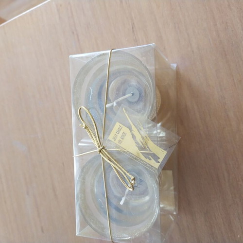 Gel candles set of 2 new, decorative in glass