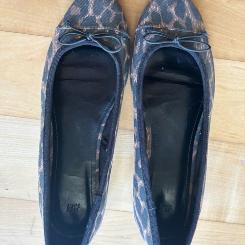 H&M leopard ballerinas used, size 38, fabric, brown multicolor