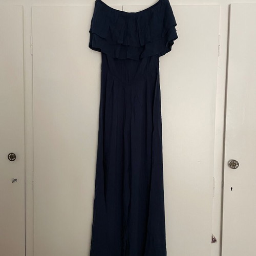 Iso strapless jumpsuit medium, dark blue, like new