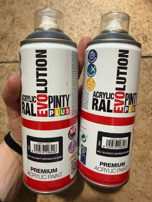 Ακρυλικό χρώμα σπρέι matt anthracite grey RAL 7016 400ml, 2 τεμάχια καινούργιο