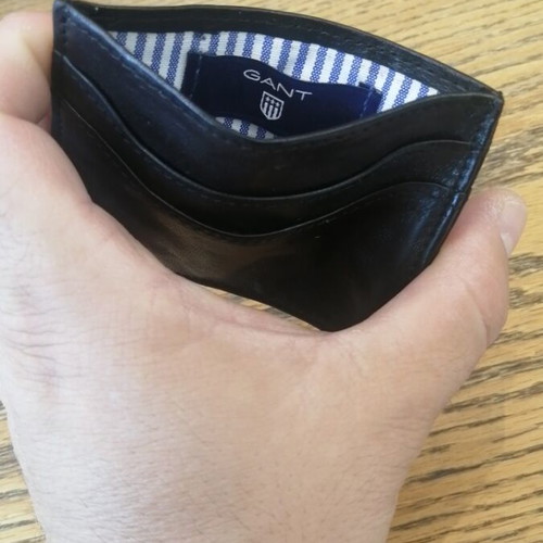 Gant leather card holder like new, black