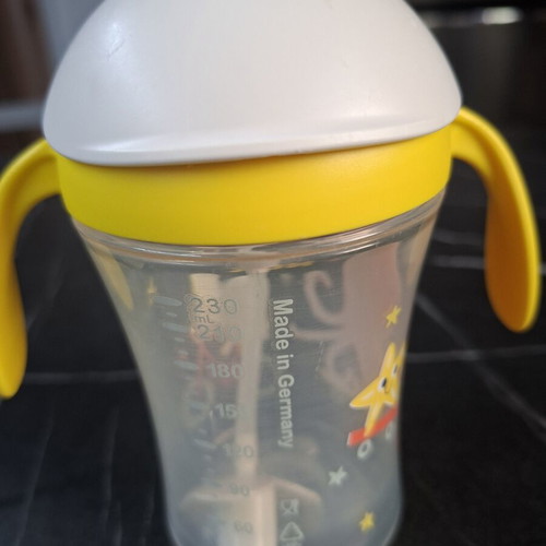 Nuk Motion Cup toddler cup 230ml used, yellow with straw