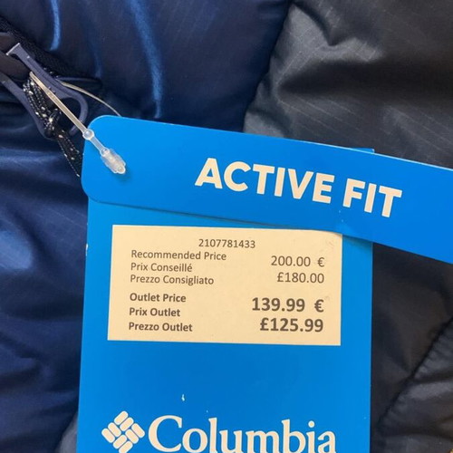 Columbia Autumn Park II Hooded Down Jacket new, men's size S, blue