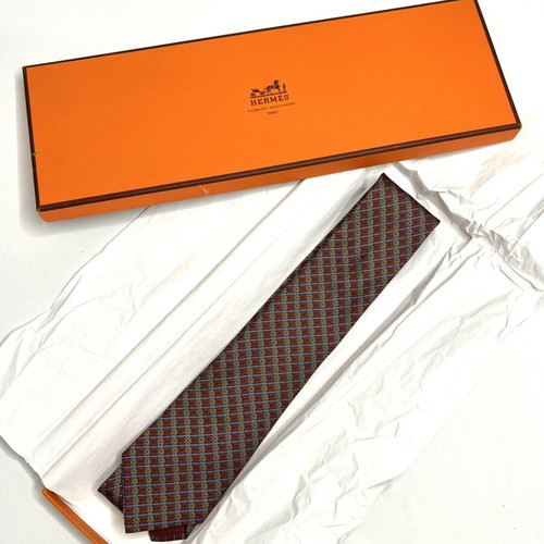 Hermes multicolor silk tie used
