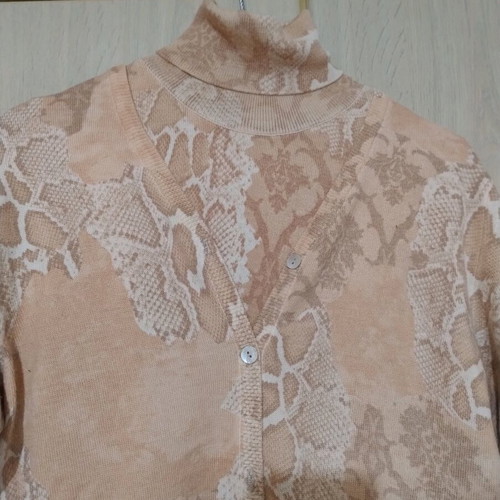 Set sleeveless blouse and cardigan like new, beige, size M