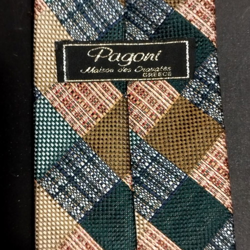 Pagoni checked tie like new, intact