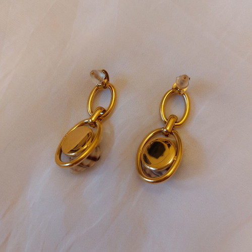 Gold Earrings with Shells like new, summer design