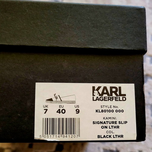 Karl Lagerfeld leather black espadrilles size 40 new