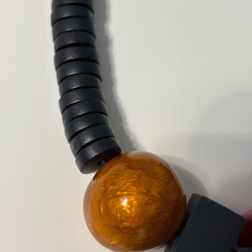 Impressive necklace like new, lightweight, wooden, colorful