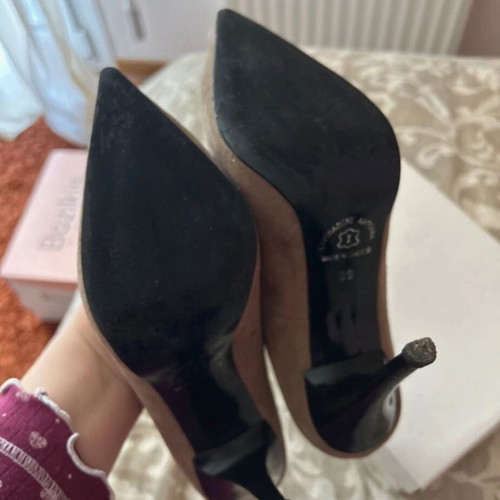 Suede pumps brown size 39 like new, 10cm heel