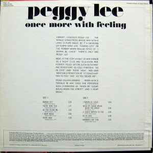Peggy Lee Once More With Feeling LP used, jazz