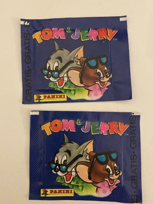 Tom & Jerry Panini 1990 2 σφραγισμένα φακελάκια αυτοκόλλητα