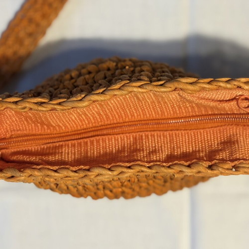 Hunter knitted shoulder bag used, orange, crossbody style
