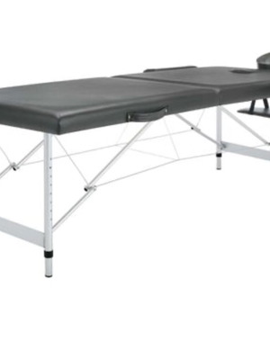 Κρεβάτι Πτυσσόμενο Μαύρο από Αλουμίνιο 185x60εκ με Ανάκληση Πλάτης Like New