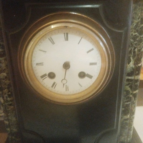 Marble table clock used with two bases collectible