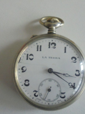 Стар джобен часовник La Terra употребяван, механичен, винтидж