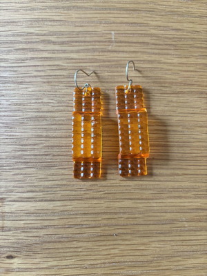 Handmade Earrings vibrant orange, new, plastic, Psit Jewellery