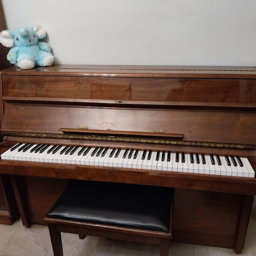 Bernhard Steiner Upright Piano Like New With Walnut Finish And Stool
