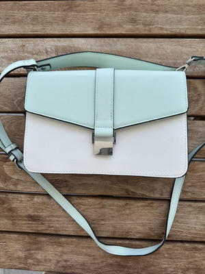 Zara two-tone crossbody bag, mint and white