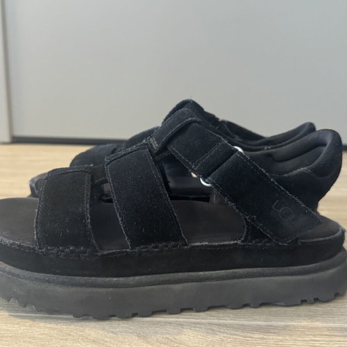 Ugg Australia women's black suede platform sandals size 39