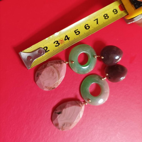 Statement pastel pink green earrings Mango like new