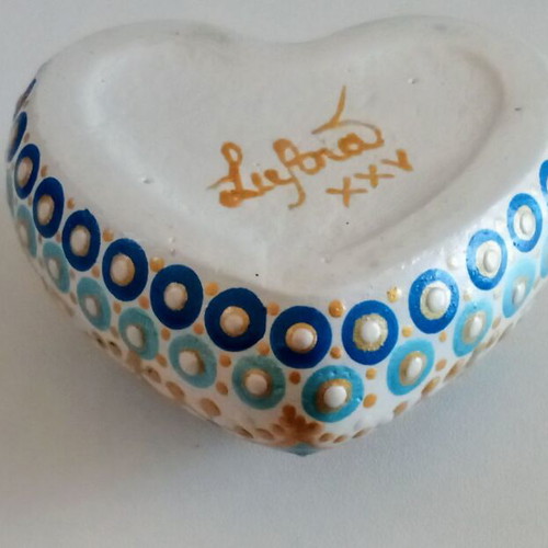 Handmade mandala heart decoration new with acrylics