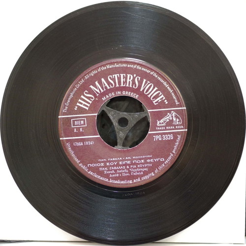 Panos Gavalas & Ria Kourti 7'' vinyl used, laiko