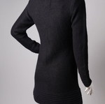 Fresh Made women's knitted dress black, long sleeve