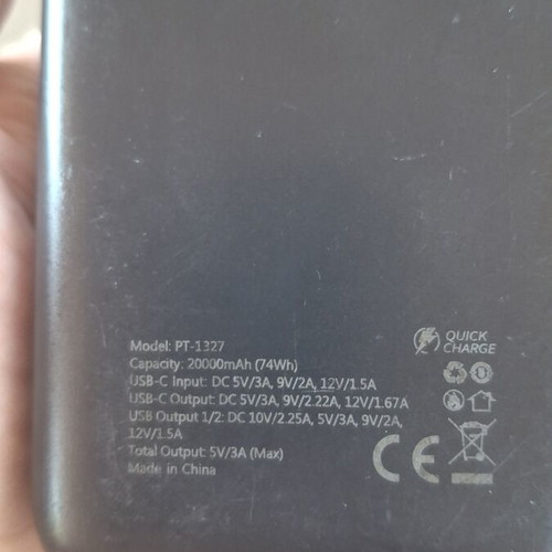 Powertech powerbank 22.5W 20000 mAh, fast charging, 3 ports