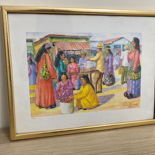 Original Signed Ethnik Painting Ivan Bracho New