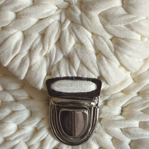 Handmade bag like new, white and beige