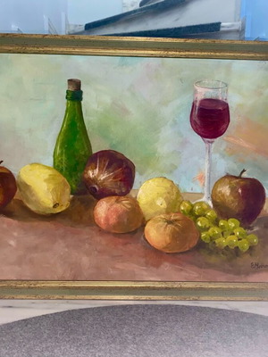 Oil painting used with Talens oil paints on wood