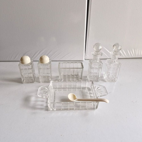 Art Deco table set used, 1940s