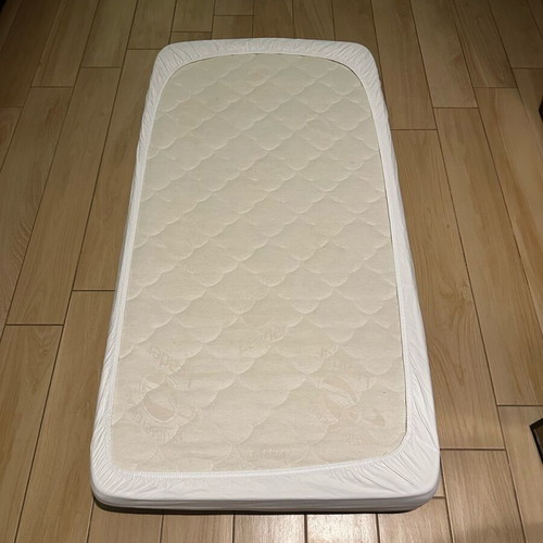 Baby cot mattress used, 70x140, set of 2 with protective sheet