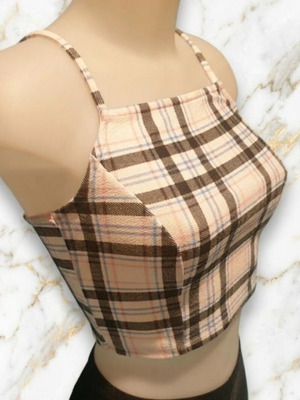Tally Weijl crop top like new, size S, multicolor plaid