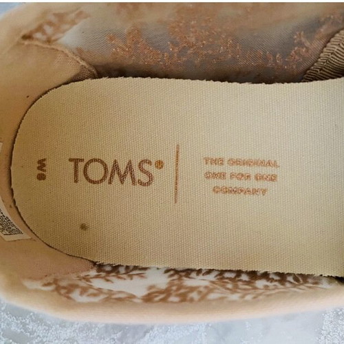 Toms espadrilles like new, pink gold lace, size 36.5