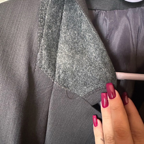 Jacket size 62 like new with shoulder pads black and grey