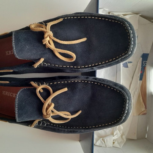 Kricket Blue Suede Moccasins Size 45 Like New