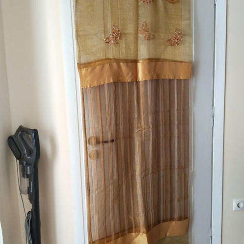 Curtain set 1.40x2.20 meters with decorative details, satin quality