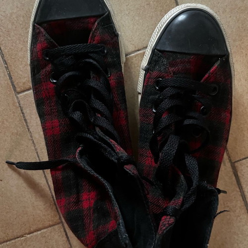 Converse All Star shoes used, checkered collectible