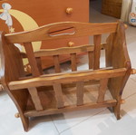 Wooden newspaper rack like new, beautiful color