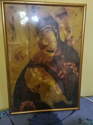 Εικόνα της Παναγίας ζωγραφισμένη μεταχειρισμένη 56×40