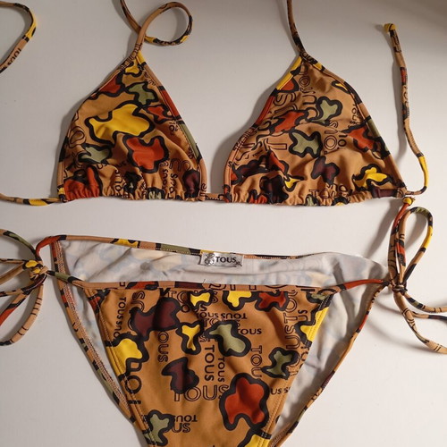 Tous women's swimsuit size L used, brown and yellow