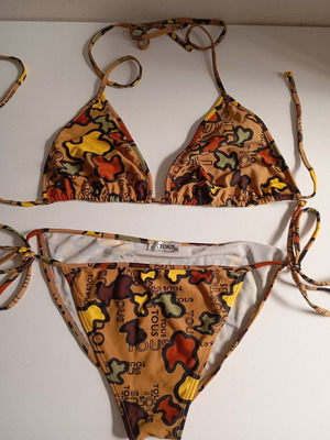 Tous women's swimsuit size L used, brown and yellow