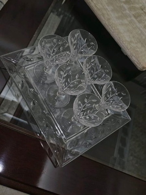 RCR liqueur glasses like new with tray