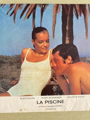 La Piscine vintage lobby card 1969 Alain Delon & Romy Schneider