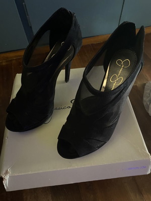 Jessica Simpson peep toe high heels size EU 38.5 used, black