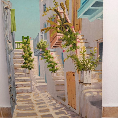 Oil painting canvas used, Manos Markantonakis, 50x70