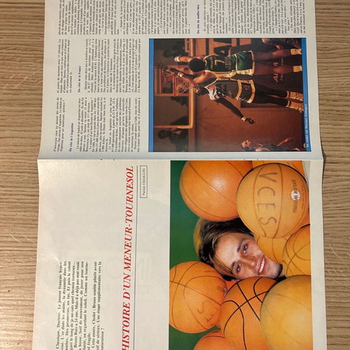 Rare Nikos Galis poster with Greece national team jersey from French magazine